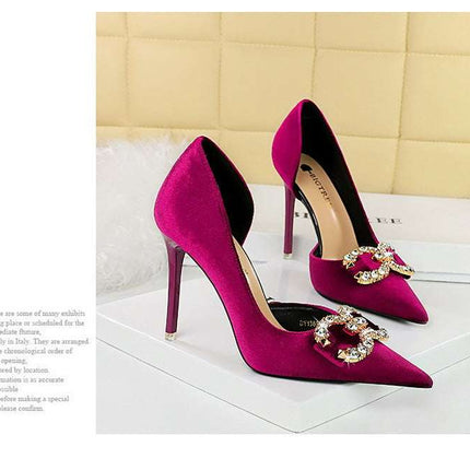 Tacchi alti di lusso Donna 7 cm Tacchi a spillo da 10,5 cm Décolleté da donna con strass in metallo Scarpe da sposa moda Scarpe da ballo sexy da donna 2026 platinumshop