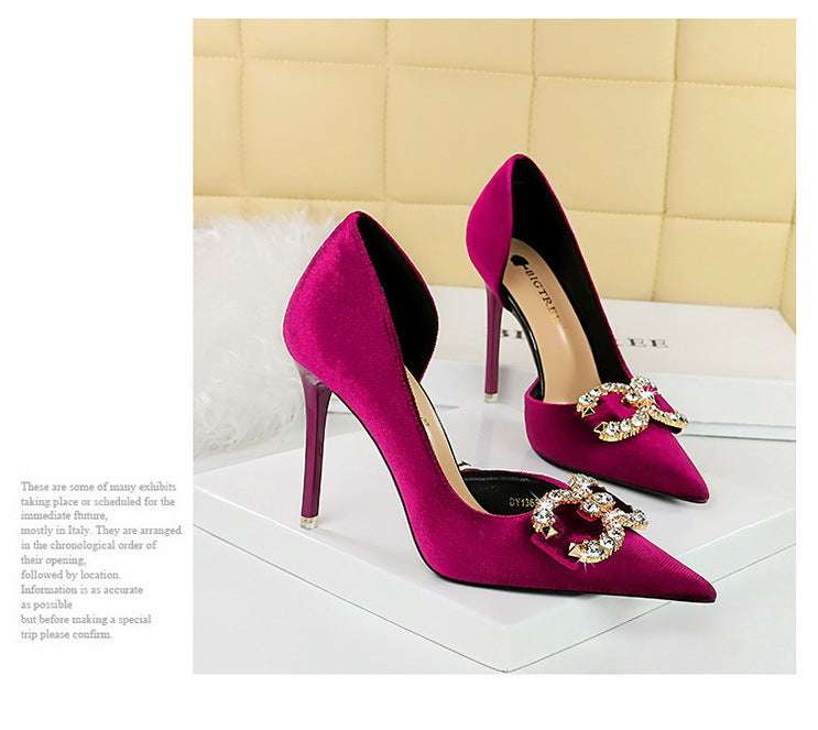 Tacchi alti di lusso Donna 7 cm Tacchi a spillo da 10,5 cm Décolleté da donna con strass in metallo Scarpe da sposa moda Scarpe da ballo sexy da donna 2026 platinumshop