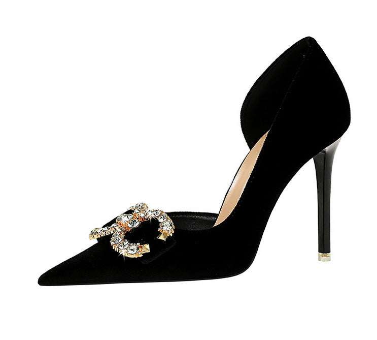 Tacchi alti di lusso Donna 7 cm Tacchi a spillo da 10,5 cm Décolleté da donna con strass in metallo Scarpe da sposa moda Scarpe da ballo sexy da donna 2026 platinumshop