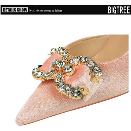 Tacchi alti di lusso Donna 7 cm Tacchi a spillo da 10,5 cm Décolleté da donna con strass in metallo Scarpe da sposa moda Scarpe da ballo sexy da donna 2026 platinumshop