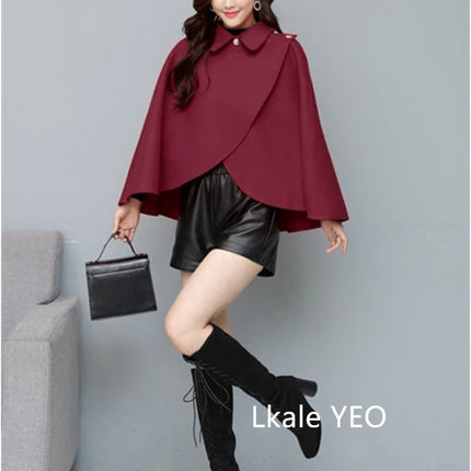 Women's Woolen Shaw Coat 2025 Autumn Winter Korean Version Short Ladies Jacket Temperament Elegant Femme Woolen Outerwear