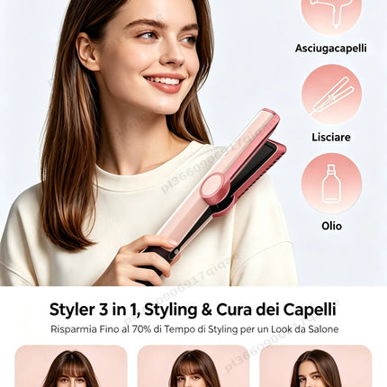 Local Ship SenCiciMen 2 IN 1 High Quality Hair Straightener Negative Ion Hair-care Wet/Dry Straightening Hot Styling Tools Intelligent Temperature Control No heat Damage Hair dryer Lock in Moisture & Shine Hair Straighteners