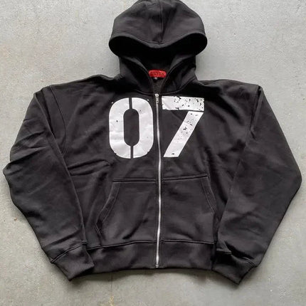 Streetwear Y2k Zipper Hoodie New Two Piece Set Hip Hop Digital Print Hooded Men Women Sweatshirts Drawstring Casual Sports Pant PlatiNum