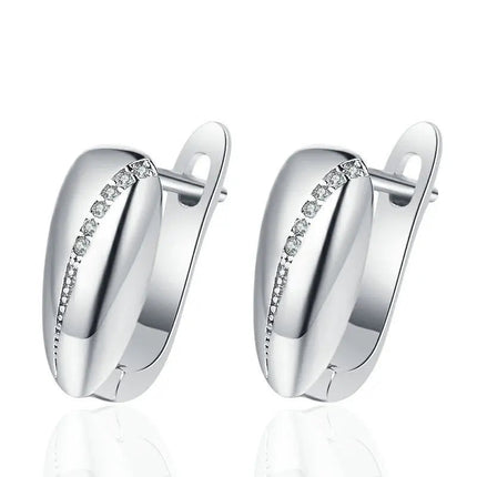 Orecchini in argento sterling 925 gioielli di alta qualità retrò modello semplice orecchini con zirconi bianchi viola vendita calda platinumshop