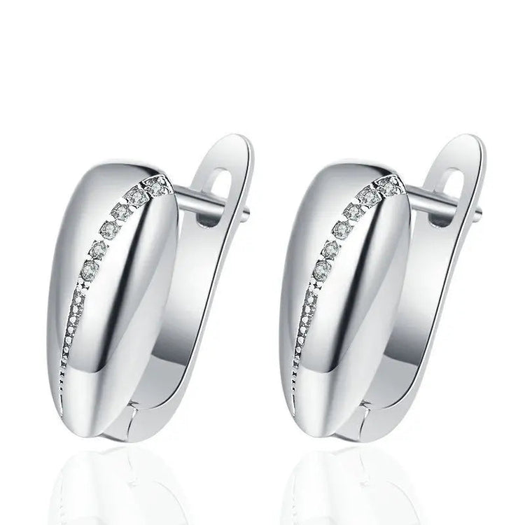 Orecchini in argento sterling 925 gioielli di alta qualità retrò modello semplice orecchini con zirconi bianchi viola vendita calda platinumshop