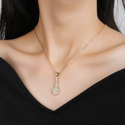 Moda baseball racchetta da tennis guantoni da boxe collana con ciondolo zircone per uomo donna sport festa gioielli regalo di compleanno