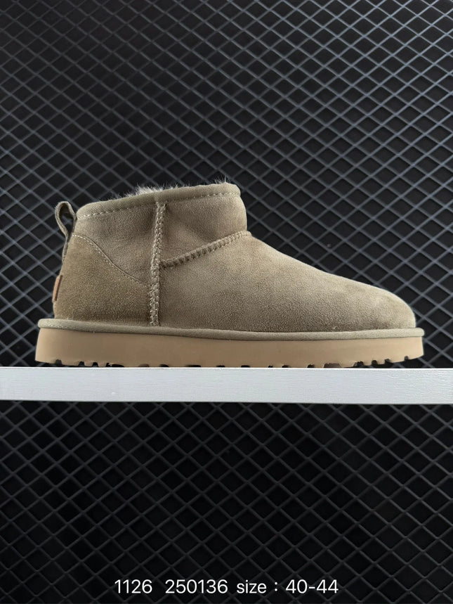 2026 Winter Boots Fur Ladies Snow Boots Real Sheepskin Wool Low-cut Warm Fur Shoes Man and Women Winter Short Boots Super Mini
