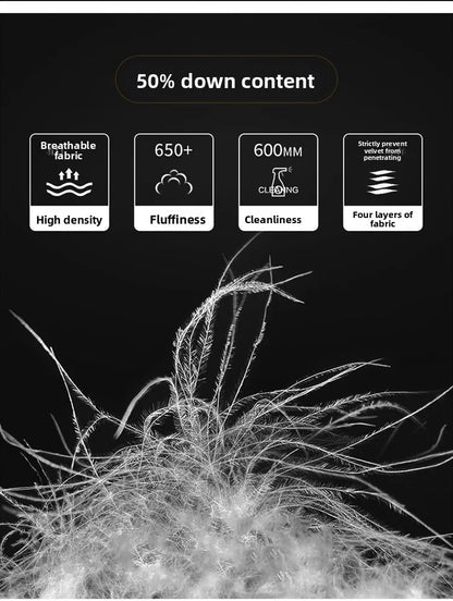 Men's white duck down jacket, new lightweight down cotton jacket, fashionable autumn and winter fashion jacket