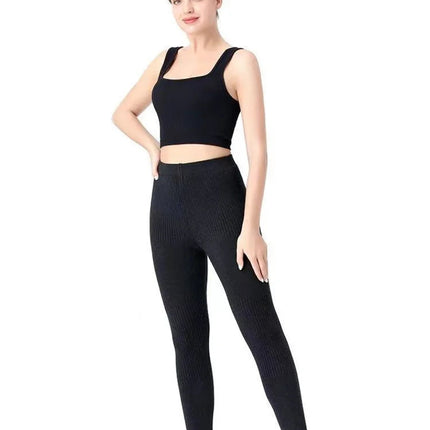 Women's Wool  Leggings Slim Pants High Waist  Autumn and Winter Cashmere Casual Knitted Pencil Pants Korean Thick Casual pants PlatiNum