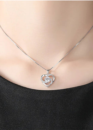 Collana in Argento Sterling 925 con Zircone Scintillante, Catena per Clavicola da Donna, Gioielli da Matrimonio Placcati in Oro 18k PlatiNum