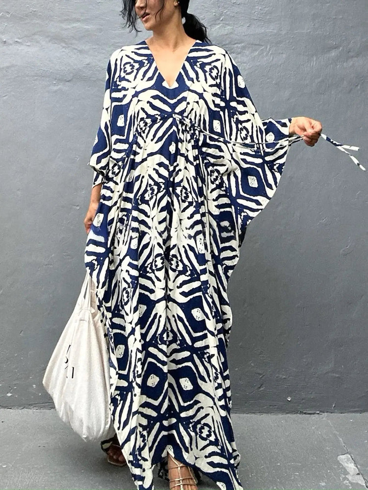 Abiti caftano da donna con scollo a V, costume da bagno estivo, copricostume caftano, abiti da spiaggia maxi taglie forti platinumshop