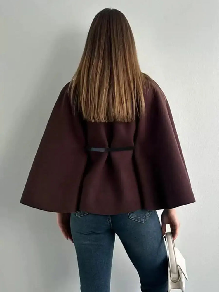 Women's A-Line Cape Woolen Coat Autumn Winter New 2026 Fashionable Outerwear for Ladies