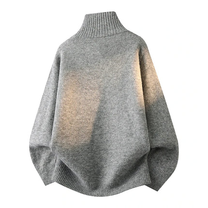 Turtleneck Long Sleeves Zipper lapel Pullover Sweater Men Spring Autumn Solid color Sweater Jumper Streetwear