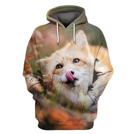 Fashion Animal Fox Pattern Hoodie For Men Women Funny 3D Printed Sweatshirts Casual Hoodies Streetwear Pullover Long Sleeves