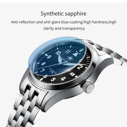 ADDIESDIVE Classic Men's watch Sapphire Automatic 8215 Stainless Steel Pilot watch Leather Luminous 200m Diving Dress Watch New