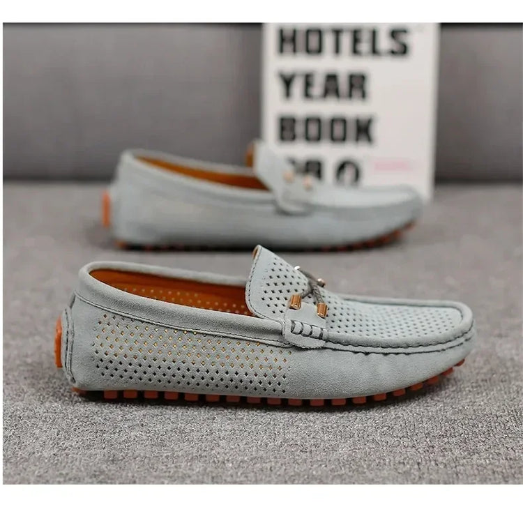 Scarpe Casual da Uomo Estate 2026, Mocassini di Lusso in Vera Pelle, Traspiranti e Comodi per la Guida