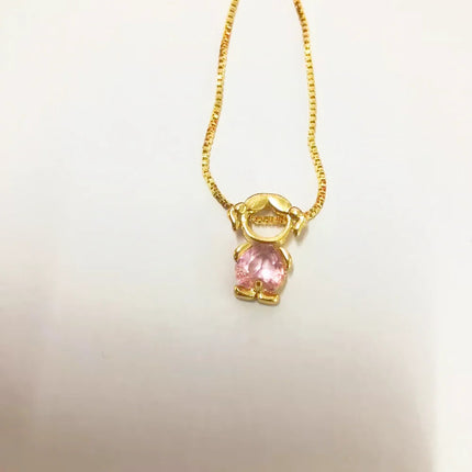 Nidin Fashion Cute Girls Boys Pendant Necklaces For Women Heart Shape Crystal Zircon Charm Clavicle Chain Jewelry Birthday Gifts PlatiNum