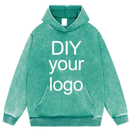 Washed Retro Hoodies 5 Colors 100%Cotton Hoody Customized Personalized Pattern Customization Pullover Team Logo Company Logo