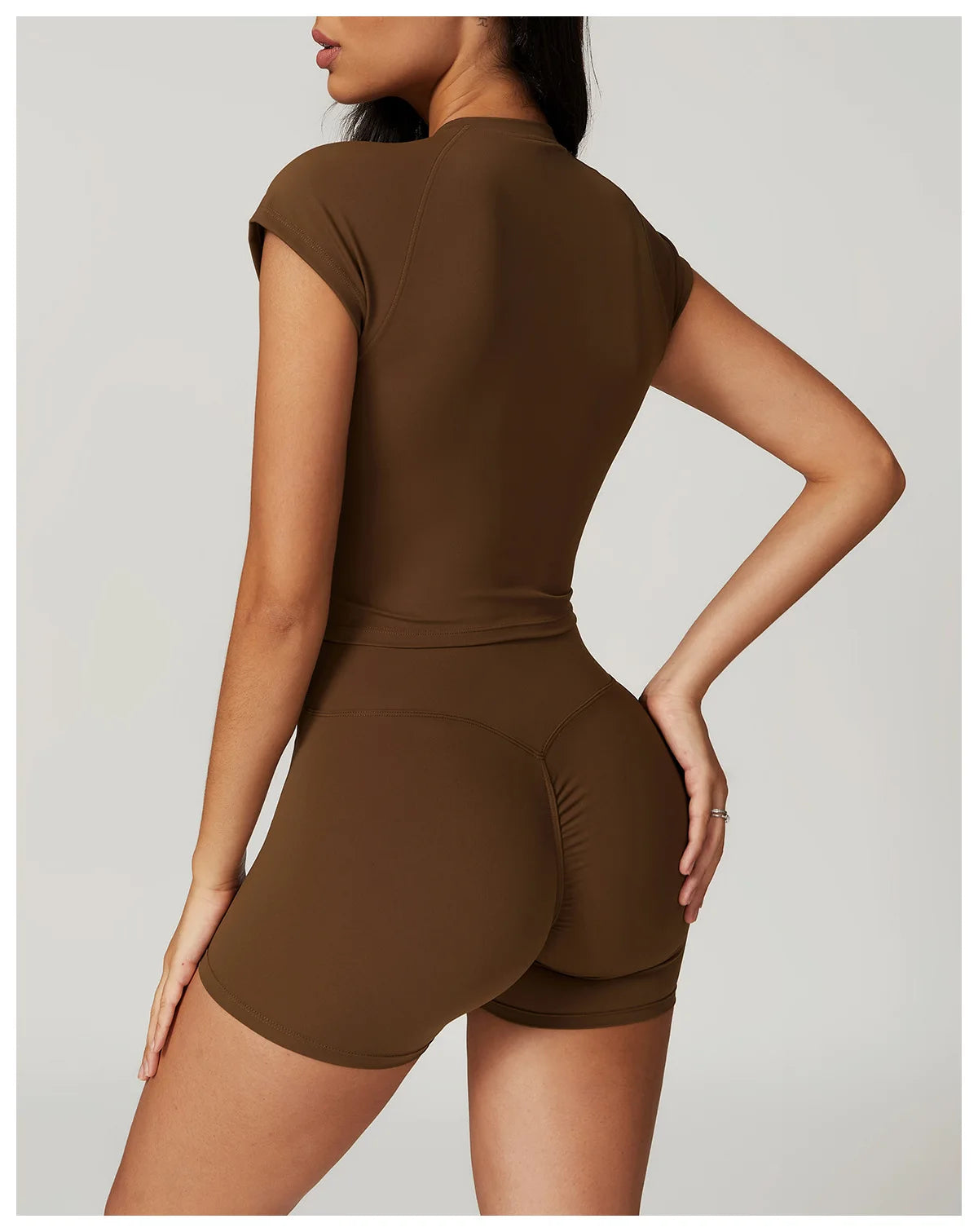 2 Pieces Yoga Set Gym Clothes Sportswear Yoga Suits For Women Fitness Short Sleeve Crop Top Tracksuits Sports Bra Gym Leggings