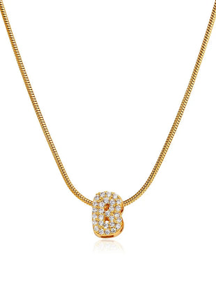 Fashion Tiny CZ Zircon Initial Alphabet Pendant Neckalce Gold Plated Stainless Steel A-Z Letter Necklaces Birthday Gifts Jewelry PlatiNum
