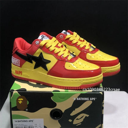 A BATHING APE Men All Black Shark BAPESTA Casual Plarfom Shoes Unisex Women Slip-Resistant Outdoor Soft Walking Sneakers