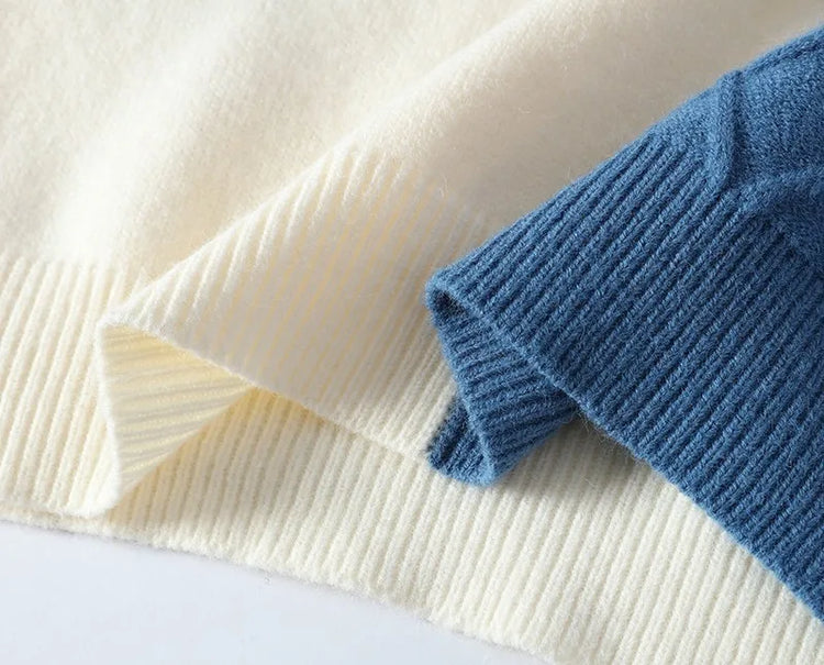2024 Patchwork Knitted Sweater Trend High Street Autumn Winter Warm Men's Tops Hip-hop Street Clothing Fishing Sports Pullover