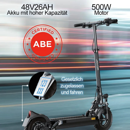 Monopattino Elettrico JOYOR Y8-S per Adulti, 500W 48V26Ah, 25km/h, Ruote da 10 Pollici, Pieghevole, Magazzino in Germania, Certificato CE ABE