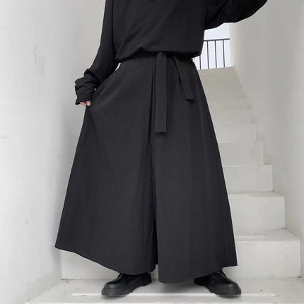 Pantaloni Hakama Samurai Giapponesi, Pantaloni Casual Oversize da Uomo Stile Harajuku, Pantaloni Cinesi Hanfu Tang, Uniformi da Kendo Maschili