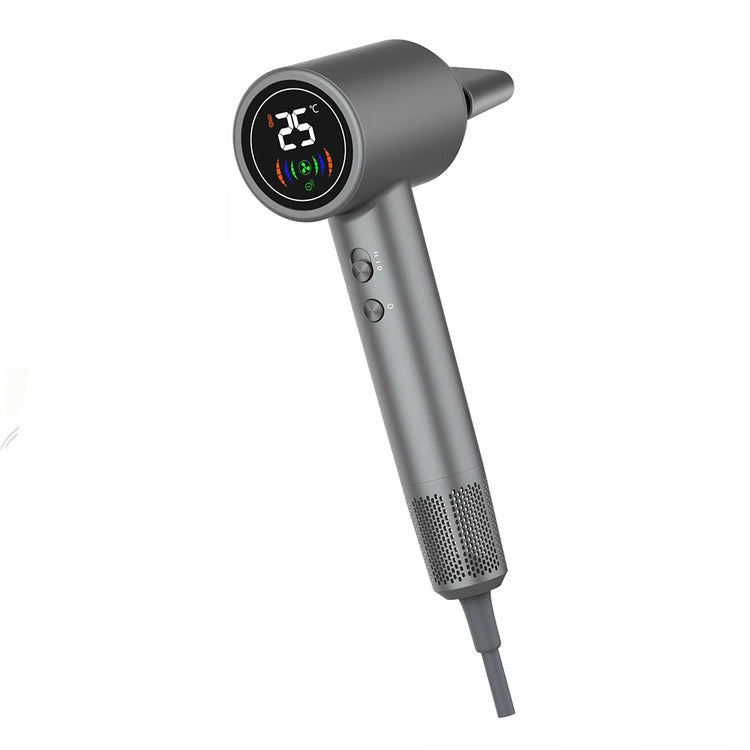 1500W Hair Dryer Negative Ions Hair Care Professional Leafless Hair Dryer Silent And Quick Drying With LCD Display For Home Travel Gift