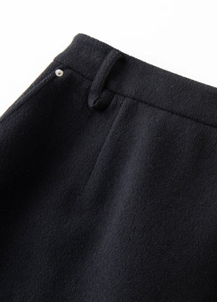 DUSHU Classic Long and Short Elastic Waist A-line Skirt 2025 Winter Skirt for Women Solid Simple Commuting Office Ladies College PlatiNum