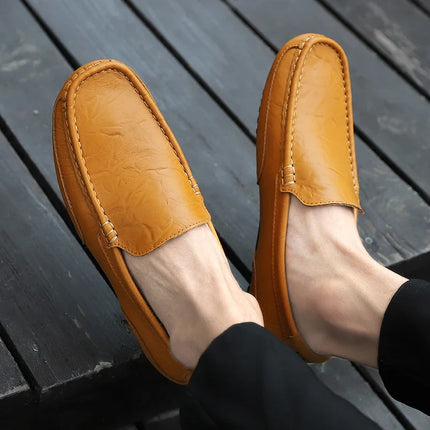 Mocassini in Pelle Traspirante, Scarpe Casual da Uomo, Slip-on Formali Italiane, Chaussure Homme