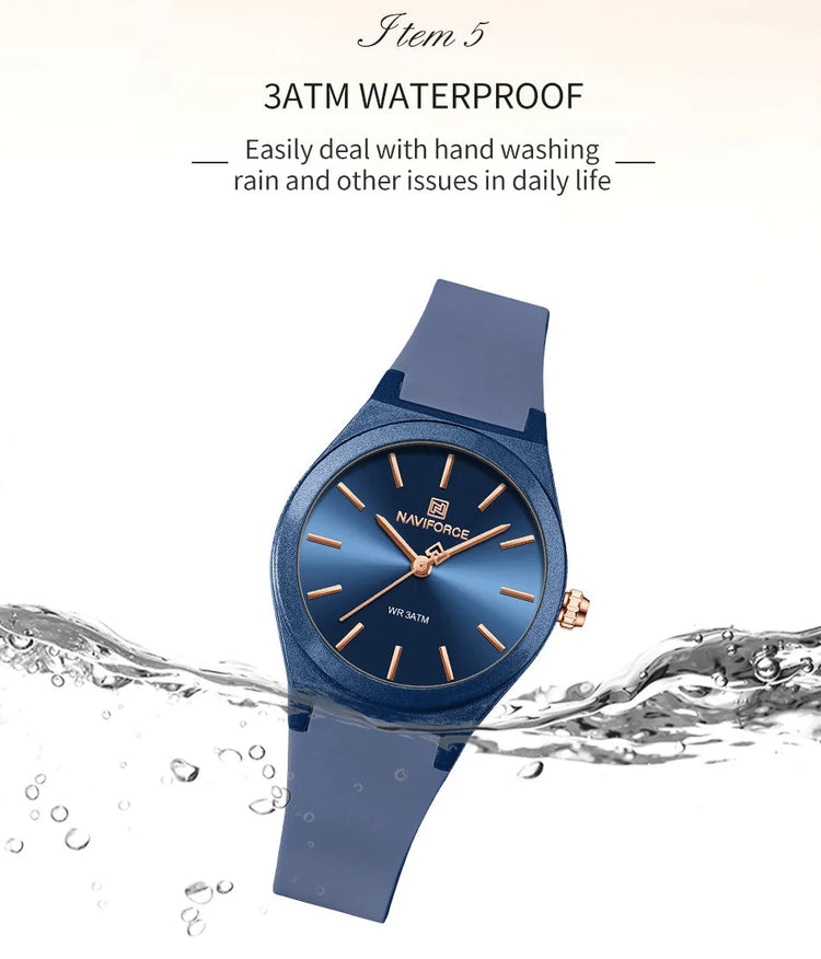NAVIFORCE 2025 Orologi moda donna Orologio al quarzo Sport Cinturino in silicone Orologi da polso da donna Orologio semplice Regalo relogios feminino platinumshop