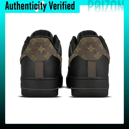 Nike Air Force 1 Abrasion Resistant Height Increasing Low top Skateboard Shoes Unisex Black Brown CW2288-001（Team1921-）