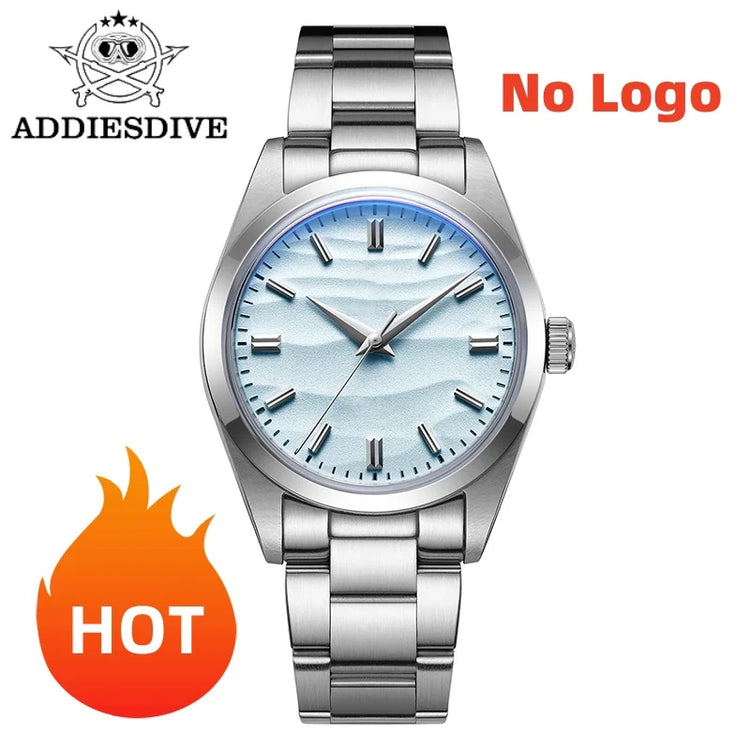 ADDIESDIVE 36mm Top Brand Men Watch Desert Dial Bubble Mirror Pot Cover Glass 10Bar Waterproof Outdoor Sports Quartz Wristwatch