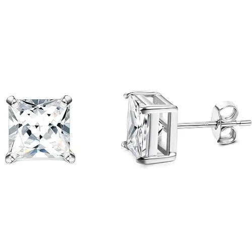 Drperfect Orecchini in argento con zirconi cubici per donna Uomo Orecchini a bottone delicati ipoallergenici placcati in oro 14 carati platinumshop