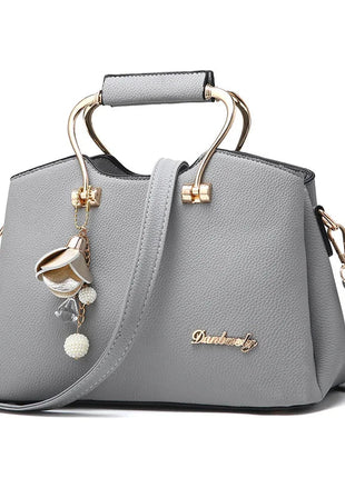Yogodlns Luxury Pendant Handbag For Women PU Leather Tassel Shuolder Bag Designer Handle Bag Brand Shopping Mommy Shoudler Bag PlatiNum