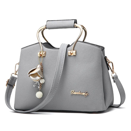 Yogodlns Luxury Pendant Handbag For Women PU Leather Tassel Shuolder Bag Designer Handle Bag Brand Shopping Mommy Shoudler Bag PlatiNum