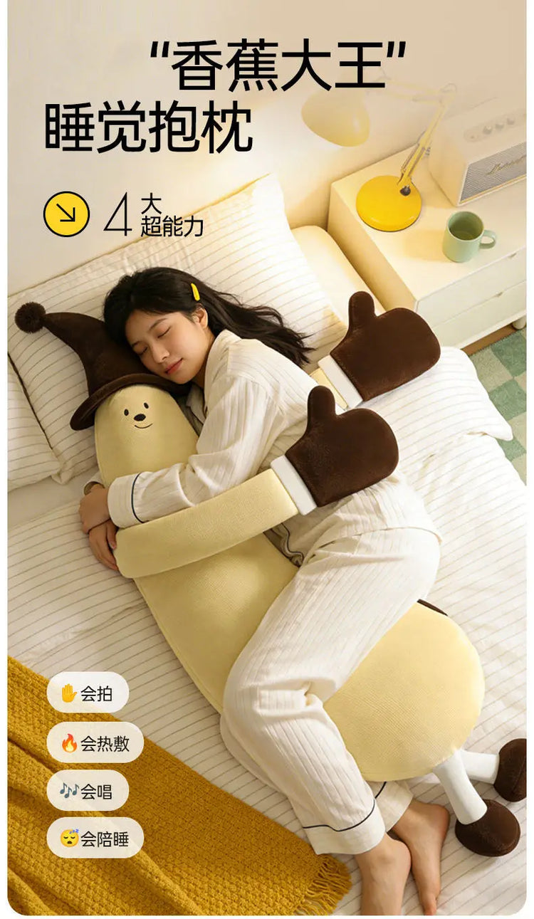Banana King Soothing Patting Heatable Sleeping Body Pillow For Adult Women Side Sleeper Leg Hugging Pillow For Bedroom Nap Sleep