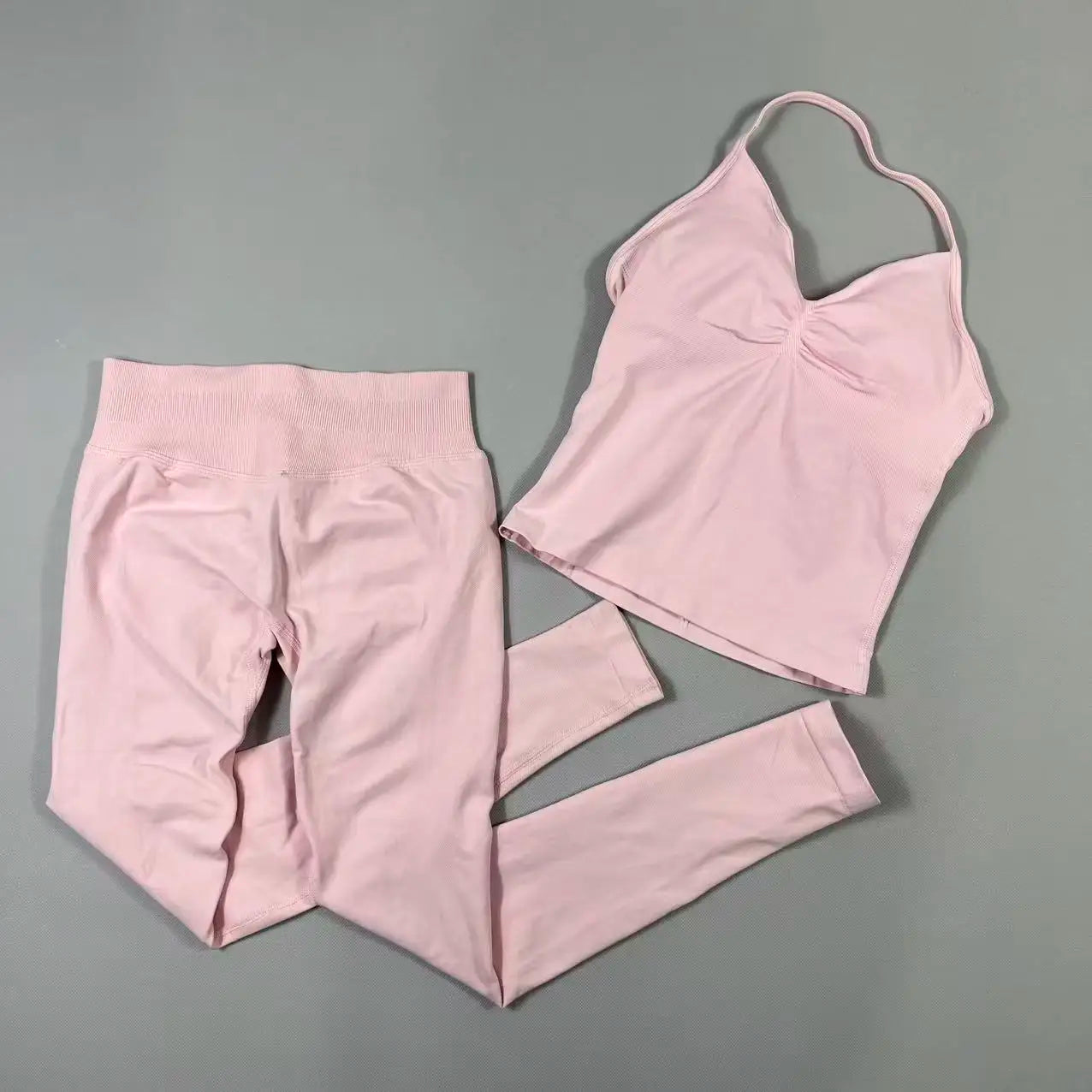 Yoga Gym Set 2 Piece Women Strappy Yoga Bra Top Workout Scrunch Shorts Sports Suit Fitness Clothes Seamless Yoga