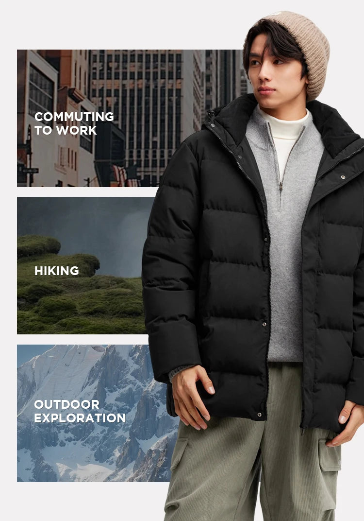 Semir Down Jacket Men 2026 Winter New Hooded Mid-Length Thick Versatile Coat