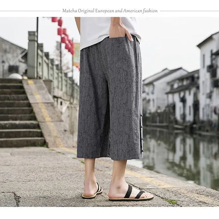Pantaloni da samurai giapponesi Kimono da uomo Pantaloni casual in cotone retrò da uomo Pantaloni larghi casual Hip Hop Harajuku di alta qualità da uomo