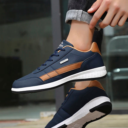 Pu Leather Men Shoes Sneakers Trend Casual Breathable Leisure Male Sneakers Non-Slip Footwear Vulcanized Shoes Tenis Masculino