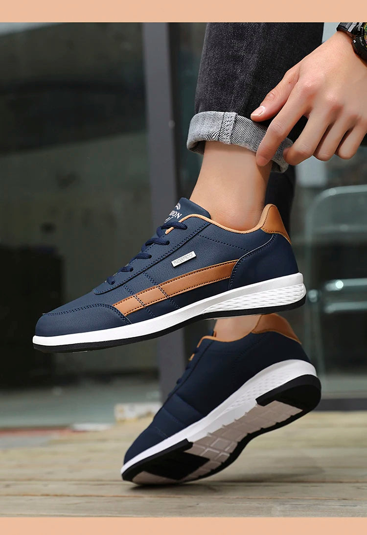 Pu Leather Men Shoes Sneakers Trend Casual Breathable Leisure Male Sneakers Non-Slip Footwear Vulcanized Shoes Tenis Masculino