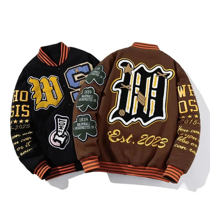 2026 Embroidery Varsity Men Women Letter Winter American Baseball Jacket Hip Hop Woolen Coat Thick Warm Outwear Par QW3MV