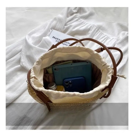 Borsa a tracolla retrò alla moda Borsa da donna Designer di marca di lusso Tote Borsa a tracolla in paglia da donna Borse da spiaggia eleganti da donna