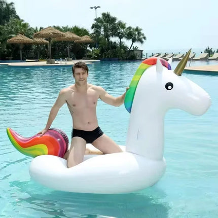 Large Inflatable Unicorn Toys Summer Pool Swim Ring Thickened PVC Air Beach Party Inflatable Toys for Kids Adults