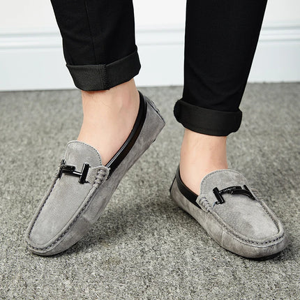 Estate nuovi mocassini in pelle scamosciata comodi appartamenti scarpe Casual da uomo traspirante Slip-On scarpe da guida in morbida pelle mocassini 2022