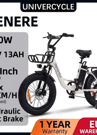 UNIVERCYCLE B5 VENERE Bici Elettrica per Adulti Motore 250W 25KM/H Batteria Rimovibile 48V 13AH Pneumatici Largi 20 Pollici E-Bike Freni a Disco Idraulici Telaio a Passo Basso Bici Elettrica per Pendolari Lunga Autonomia 55KM