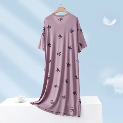 150 kg Plus Size Estate Pigro Manica corta T-shirt lunga Abito Coreano Oversize Camicia da notte allentata Maternità Indumenti da notte Vestiti per la casa