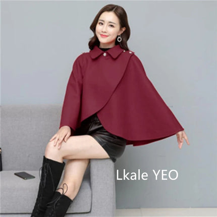 Women's Woolen Shaw Coat 2025 Autumn Winter Korean Version Short Ladies Jacket Temperament Elegant Femme Woolen Outerwear